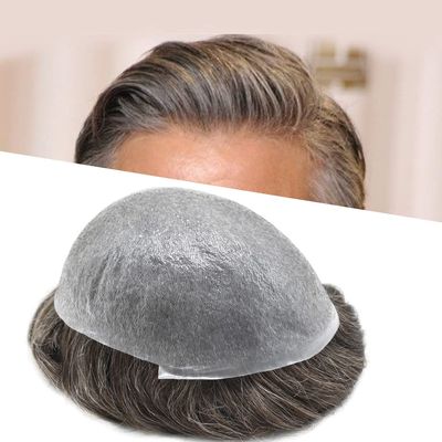 Toupee For Men Real Human Hair Ultra Thin Skin Hair System Replacement For Men 0.04mm V-loop Mens Hair Prosthesis Units Hair Pieces For Men(8x10''-90% light density, 20# LIGHT ASH BLONDE)