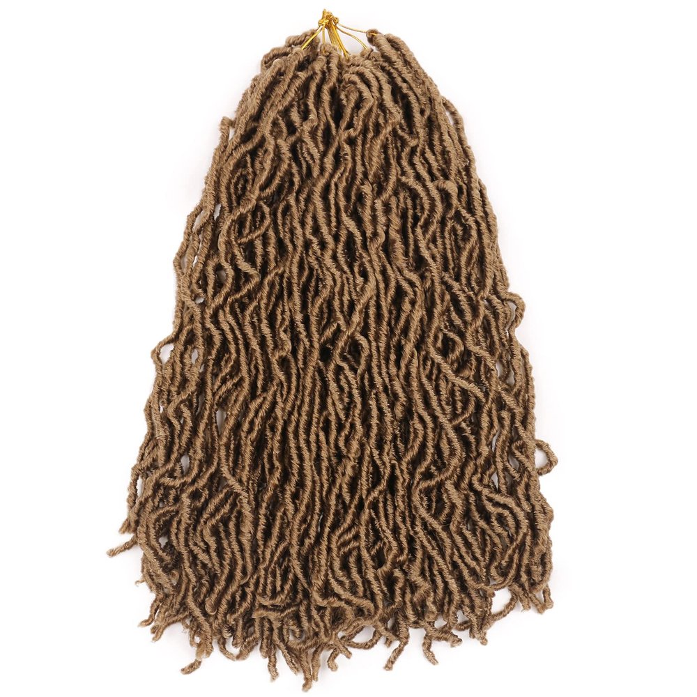 16 Inches Faux Locs Crochet Hair 7 PCS Soft Locs Crochet Hair Goddess Locs Hair Extensions Dark Blonde