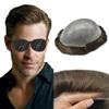 Toupee For Men Real Human Hair Ultra Thin Skin Mens Hair System Replacement 0.04mm V-loop Hair Prosthesis Hairpieces For Men 8x10''-90% light density, 20# LIGHT ASH BLONDE view 1