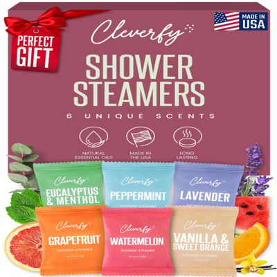 Cleverfy Shower Steamers Aromatherapy - Valentines Day Gifts for Her, Him, Women, Daughter, Mom, Girlfriend, Wife, Teen Girls and Boys - Valentines Gifts for Her, Him, Women and Men - 6 Tablets