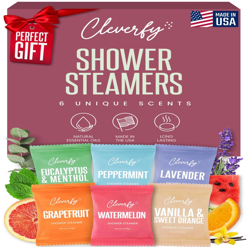 Cleverfy Shower Steamers Aromatherapy - Valentines Day Gifts for Her, Him, Women, Daughter, Mom, Girlfriend, Wife, Teen Girls and Boys - Valentines Gifts for Her, Him, Women and Men - 6 Tablets