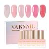Varnail 6 Colors Pure Color Gel Polish, 2023 Spring Summer Pink Series DIY Kit, Soak off Nail Art Polish for Women 15ml/bottle (True Love) view 1