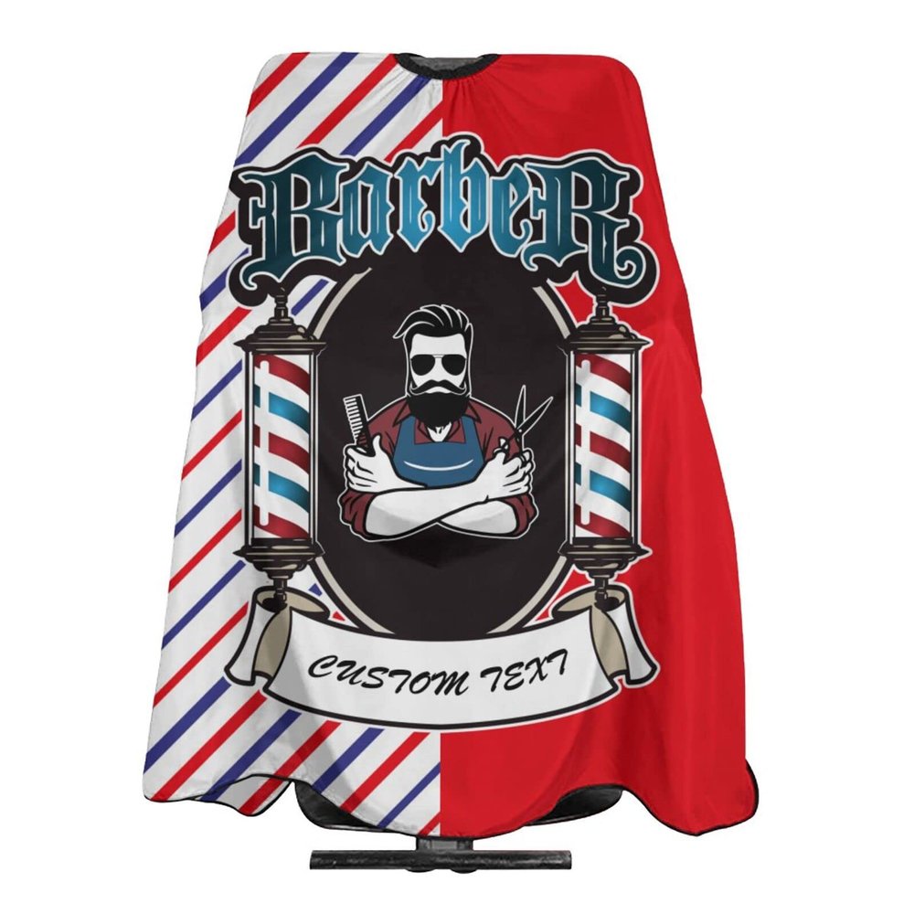 Custom Barber Cape Hairdresser Cape, Add Your Photo Text Logo Personalized Barber Salon Cape for Men, Customized Hair Cutting Cape for Home Salon Barbershop