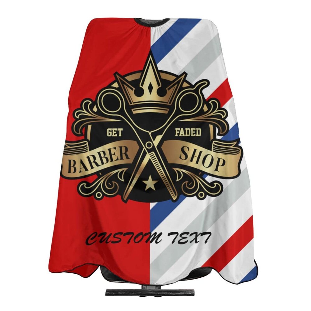 Custom Barber Cape Hairdresser Cape, Add Your Photo Text Logo Personalized Haircut Salon Cape for Men, Customized Hair Cutting Cape for Home Salon Barbershop
