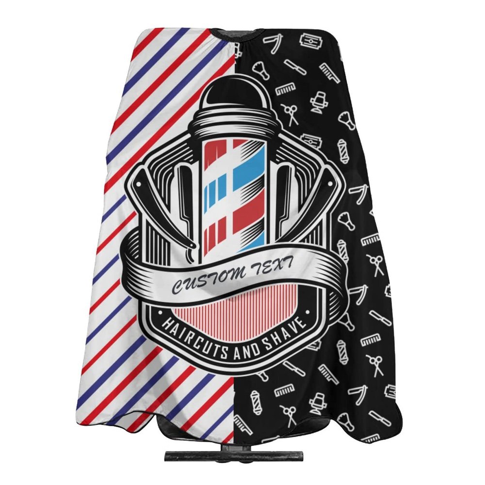 Custom Barber Cape Hairdresser Cape, Add Your Photo Text Logo Personalized Haircut Salon Cape for Men, Customized Hair Cutting Cape for Home Salon Barbershop