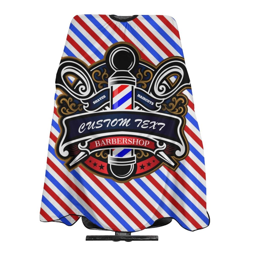 Custom Barber Cape Hairdresser Cape, Add Your Photo Text Logo Personalized Barber Salon Cape for Men, Customized Hair Cutting Cape for Home Salon Barbershop