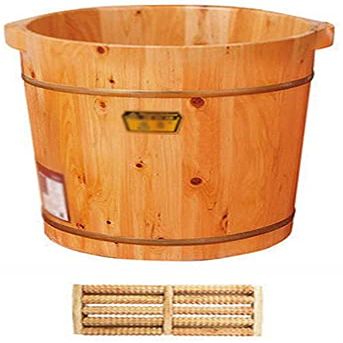 Foot Spas for Home Use Thick Binaural Wood Pedicure Barrels, Spa Massage Foot Bath Barrel, Portable Heightening, Bathroom Foot Bath Tub, Household Sleep, Improve,B Foot Bath Barrel ( Color : A )