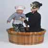 Scpantkend Foot Spas for Home Use Adult Bidet tub, Children's Wooden Bath tub, Baby Bath tub, Thickened Foot Bath Barrel, high 9.8in Portable Foot Bath Bowl Foot Bath Barrel view 2