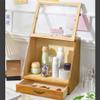 Wooden Makeup Storage Organizer, Cosmetic Makeup Dustproof cabinet, Vanity Display Case for Skincare Perfume Beauty, 1 Drawer Trays view 2