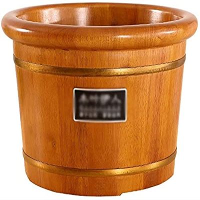 Pedicure Foot Spa Home Oak Thick Foot Tub, Wood Foot Footing Barrel, Living Room Spa Massage Foot Bath Barrel, Household Sleep, Improve,H40cm/15.7in Foot Bath Barrel (Size : H26cm/10.2in)