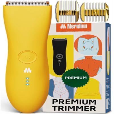 MERIDIAN The Trimmer Premium - Body Hair Trimmer & Electric Shaver for Men and Women for Pubic Hair, Chest, Legs & Bikini Line, Waterproof & Rechargeable, Solar