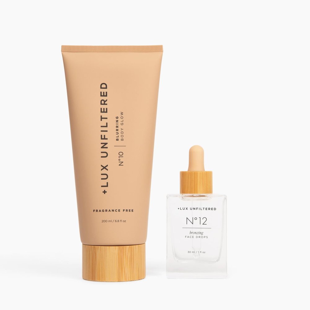 + Lux Unfiltered Date Night Set with N12 Bronzing Self Tanning Drops and N10 Blurring Body Glow