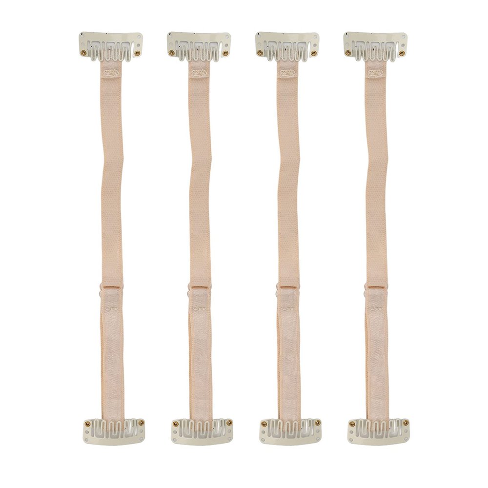 4pcs Face Bands with Clip, Facelift Patch Straps for Styling, Women Adjustable Elastic Face Lifting Strap Patch, White