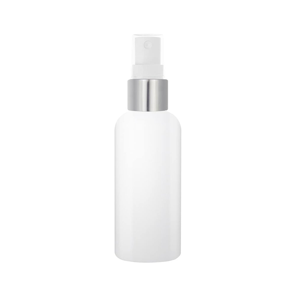 2oz (60ml) White/Gray PET Spray Bottles For Essential Oils, Perfumes, Cosmetics, DIY Travel, Fine Mist Spray Bottle, Mini Travel Bottle, Small Refillable Liquid Containers (White Bottle & Silver Sprayer - 50 pack)