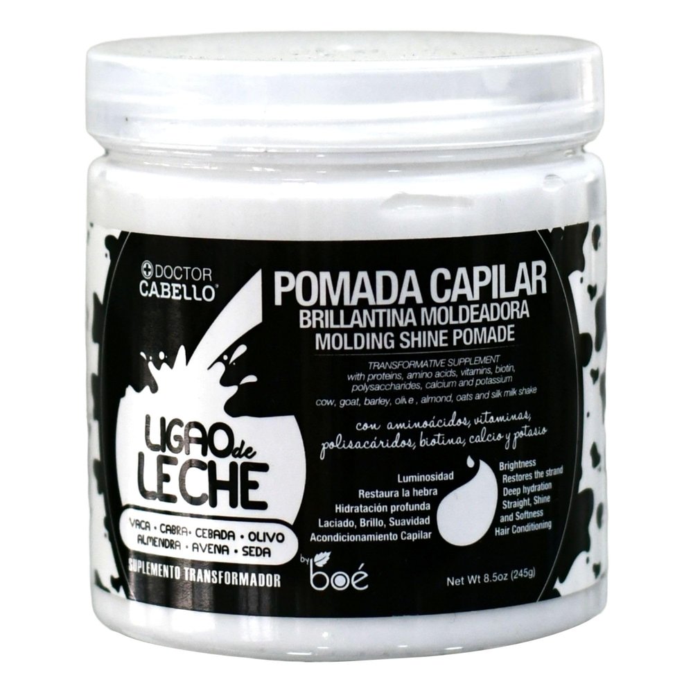 Doctor Cabello Ligao de Leche Molding Shine Pomade 8.5 oz  Transformative Hair Supplement with Milk Proteins & Biotin  Shine, Softness & Hydration  For All Hair Types.