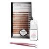 Eyebrow Extensions Kit with 1 x Trays of Mink Eyebrows in Blonde/Light Brown Comes on Mixed Length Trays 5-8 Mm Mix, Eyebrow Extension Glue Clear & Extension Tweezers (Light Brown, Pink Tweezer) view 1