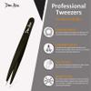 Pointed Tweezers - High Carbon Stainless Steel Fine Point Precision Tweezers for Ingrown Hair Removal - Perfectly Aligned Hand Filed Sharp Tweezer - Needle Nose Tweezers (Black) view 4