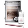 Eyebrow Extensions Kit with 1 x Trays of Mink Eyebrows in Brown Comes on Mixed Length Trays 5-8 Mm Mix, Eyebrow Extension Glue Clear & Extension Tweezers (Brown, Pink Tweezer) view 1