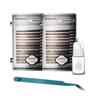 KC Republic Lash Eyebrow Extensions Kit with 2 Trays of Mink False Eyebrows in Dark Brown, Glue Clear & Extension Tweezers, Comes on Mixed Length 5-8 mm Mix (Dark Brown 2-Pack, Turquoise Tweezer) view 1