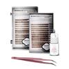 KC Republic Lash Eyebrow Extensions Kit with 2 Trays of Mink False in Brown and Dark Brown, Glue Clear & Extension Tweezers, Comes on Mixed Length 5-8 Mm Mix (Brown & Dark Brown, Pink Tweezer) view 1