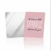 Carosoffe Positive Energy Pink Small Compact Mirror for Purse, She Leaves A Little Sparkle Wherever She Goes Travel Makeup Mirror for Women Men, Rectangular Handheld Compact Pocket Mirror 2 PCS view 1