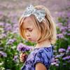 Silver Sequin Bow Headband for Girls - Boutique Style Hair Accessory with Bow Ribbon - 1 Piece view 2