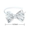 Silver Sequin Bow Headband for Girls - Boutique Style Hair Accessory with Bow Ribbon - 1 Piece view 3