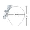 Silver Sequin Bow Headband for Girls - Boutique Style Hair Accessory with Bow Ribbon - 1 Piece view 4