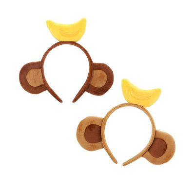 NinthAvenue Basics 2PCS Cartoon Hair Accessories Lovely Banana Monkey Ears Hairband Festive Funny Props Hair Clips Animal Large Ear Headband