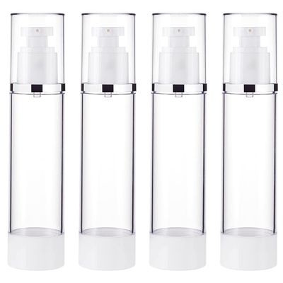 BENECREAT 4 Pack 3.4oz/100ml Airless Pump Bottles Vacuum Travel Refillable Cosmetic Bottles for Lotion Shampoo, Foundation, Essential Oil, Other Beauty Product