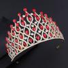 OOGHE Tiaras and Crowns for Women, Baroque Royal Queen Rhinestone Geometric Bridal Tiaras Big Crowns Crystal Pageant Diadem Bride Headband Wedding Hair Accessories (Color : Gold Red) view 3