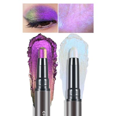 CHARMACY Multichrome 2 in 1 Cream Eyeshadow Stick, Waterproof Eye Brightener Highlighter Stick Makeup, High Pigmented, Smudge-Proof, Vegan & Cruelty-Free (#901)