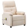 Massage Recliner Chair,Reading Chairs Adults,Portable Massage Chair,Massage Office Chair,Rv Chairs Recliners,with 6 Levels Massage Programs,for Living Room, Bedroom, or Office,Cream Fabric view 1