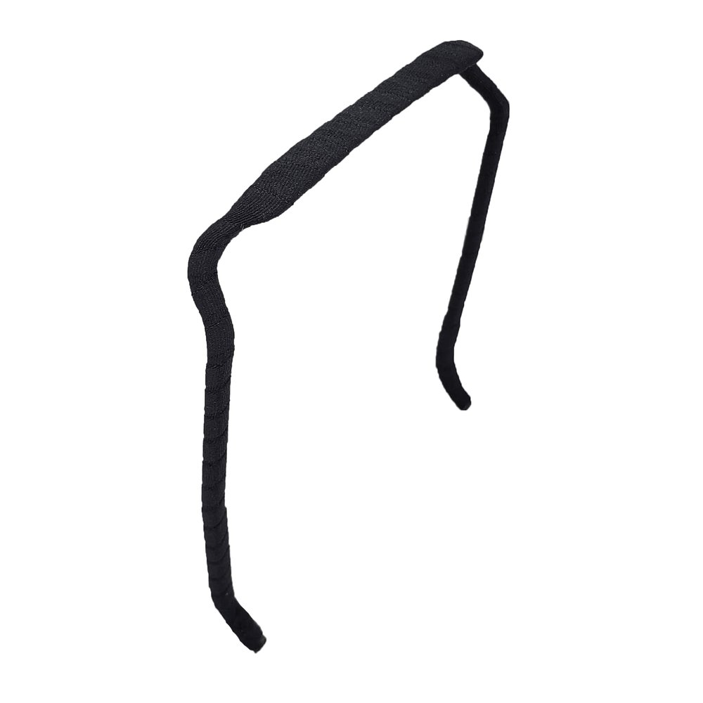 Zazzy Bandz - Curly Thick Hair - Large Headband - Hand-Wrapped Solids (Relaxed, Black)