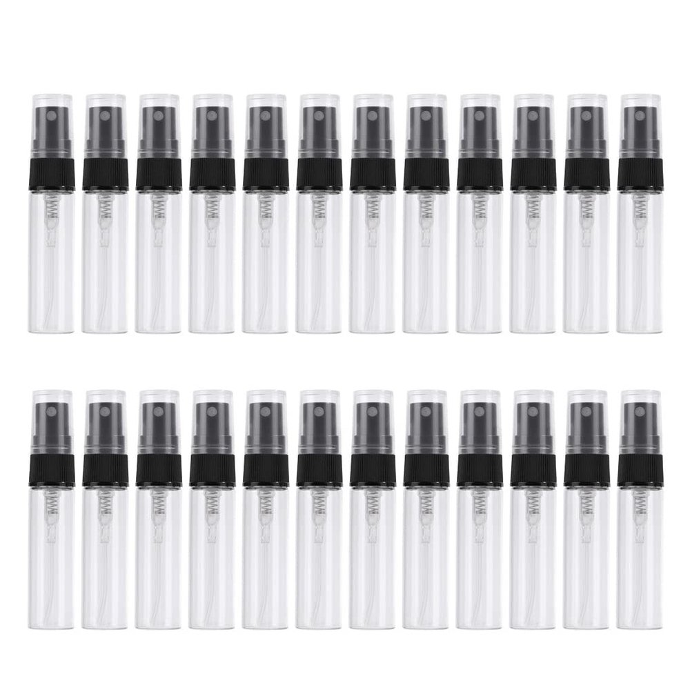 LXLK 200 Pcs 5ML Refiilable Glass Spray Bottle Mini Empty Clear Pump Press Bottle Perfume Vials Fine Mist Spray Bottles for Essential Oil Samples Portable Travel Atomizer