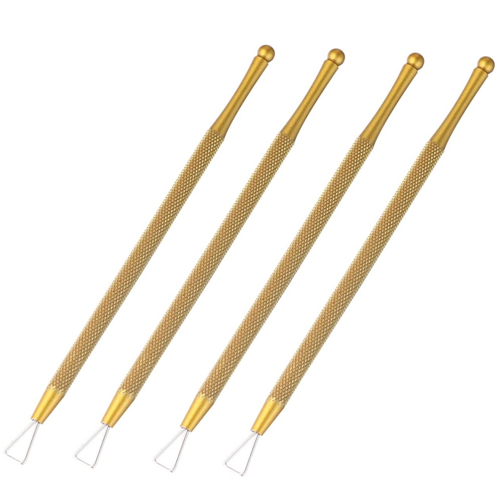 FOMIYES 4-piece Set Cuticle Pusher Triangle Peeler Scraper Gel Polish Remover Tool for Nail Art