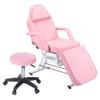 Electric Salon Tattoo Chair with 2 Trays,Adjustable Height Esthetician Bed with Hydraulic Stool, Multi-Purpose 3-Section Facial Bed Table, 73-inch Massage Equipment w/Removable Headrest (Pink) view 1