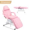 Electric Salon Tattoo Chair with 2 Trays,Adjustable Height Esthetician Bed with Hydraulic Stool, Multi-Purpose 3-Section Facial Bed Table, 73-inch Massage Equipment w/Removable Headrest (Pink) view 3