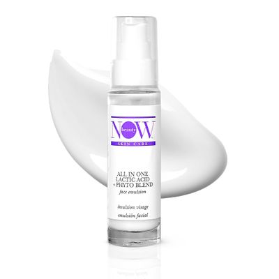 NOW BEAUTY All-In-One Lactic Acid Plus Phyto Blend Treatment  Face Emulsion for Anti-Wrinkle, Anti-aging - Vegan  Sulfate & Paraben Free - For Men & Women - Travel Size - 1 oz