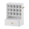Cosmetics Storage Box, Large Space Makeup Organizer Drawer with Compartmentalized Partitions, Multifunctional Cosmetics Display Stand for Jewelry Lipstick Nail Polish Eyebrow Pencil (Molly White) view 1