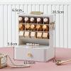Cosmetics Storage Box, Large Space Makeup Organizer Drawer with Compartmentalized Partitions, Multifunctional Cosmetics Display Stand for Jewelry Lipstick Nail Polish Eyebrow Pencil (Molly White) view 2