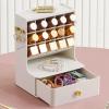 Cosmetics Storage Box, Large Space Makeup Organizer Drawer with Compartmentalized Partitions, Multifunctional Cosmetics Display Stand for Jewelry Lipstick Nail Polish Eyebrow Pencil (Molly White) view 4