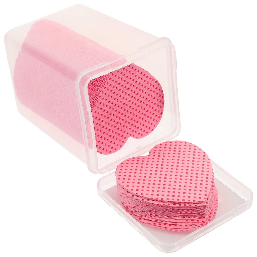 Beaupretty Heart Shaped Nail Polish Remover Wipes 200Pcs with Portable Box Soft Absorbent Cotton Pads for Nail Polish and Eyelash Glue Removal Convenient Manicure Cleaning Supplies