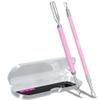 2PCS Metal Mauve/Pink Purple Cuticle Pusher and Cutter Remover Salon Quality Stainless Steel Gel Nail Polish Peeler Scraper Durable Manicure and Pedicure Cleaner Tool For Fingernail and Toenail view 1