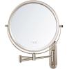 Wall Mounted Makeup Mirror, 10x Magnifying Mirror for Wall,8.5 Inch Makeup Mirror with 3 Color Double Sided 360 Swivel Extendable Bathroom Mirror, Shaving Mirror, Brushed Nickel-No Lights view 1