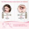 Wall Mounted Makeup Mirror, 10x Magnifying Mirror for Wall,8.5 Inch Makeup Mirror with 3 Color Double Sided 360 Swivel Extendable Bathroom Mirror, Shaving Mirror, Brushed Nickel-No Lights view 2