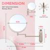 Wall Mounted Makeup Mirror, 10x Magnifying Mirror for Wall,8.5 Inch Makeup Mirror with 3 Color Double Sided 360 Swivel Extendable Bathroom Mirror, Shaving Mirror, Brushed Nickel-No Lights view 3