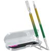 2PCS Metal Yellow-Green Gradient Cuticle Pusher and Cutter Remover Salon Quality Stainless Steel Gel Nail Polish Peeler Scraper Durable Manicure and Pedicure Cleaner Tool For Fingernail and Toenail view 1