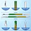 2PCS Metal Yellow-Green Gradient Cuticle Pusher and Cutter Remover Salon Quality Stainless Steel Gel Nail Polish Peeler Scraper Durable Manicure and Pedicure Cleaner Tool For Fingernail and Toenail view 2
