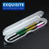 2PCS Metal Yellow-Green Gradient Cuticle Pusher and Cutter Remover Salon Quality Stainless Steel Gel Nail Polish Peeler Scraper Durable Manicure and Pedicure Cleaner Tool For Fingernail and Toenail view 4